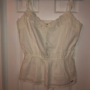 White Hollister Fancy Tank Top